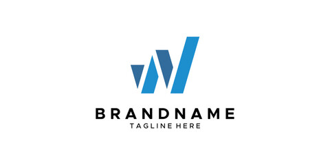 a financial W themed graphic image, on a white background. graphic vector base.