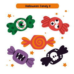 Fototapeta na wymiar Halloween Candy Lollipop Icon Illustration for Kids Halloween Party
