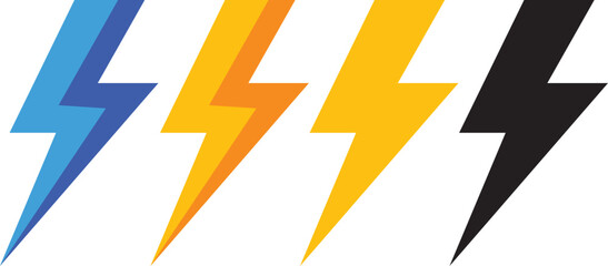 Flash icons collection. lightning bolt icon set. Bolt logo. Electric symbols. Electric lightning bolt symbols. Flash light sign. Electric vector icons, Bolt lightning flash icons