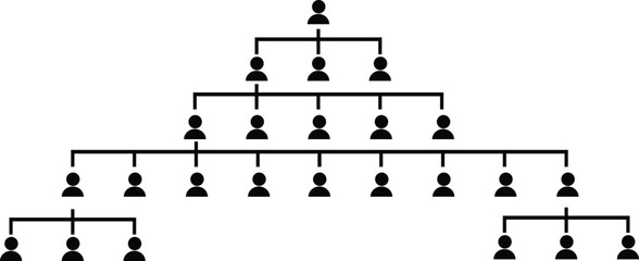 Organizational structure sign. Simple organizational structure. organizational hierarchical scheme. Community icon. organization icon. Organization Chart design