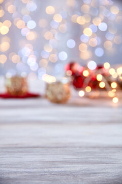christmas lights on table