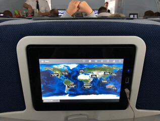 Sitting on an airplane 