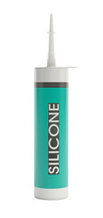 Silicone sealant cartridge isolated on transparent background. 3D illustration