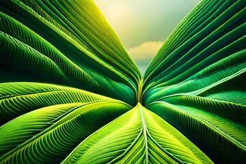 palm leaf with beautiful background generated by ai