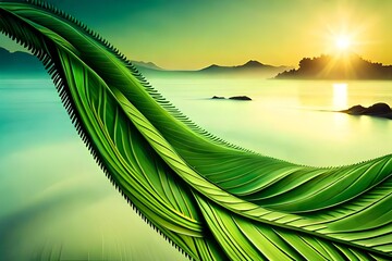 classical island with palm tree generated by ai