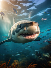 Shark in its Natural Habitat, Wildlife Photography, Generative AI