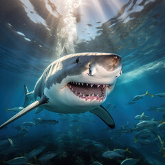 Obraz premium Shark in its Natural Habitat, Wildlife Photography, Generative AI