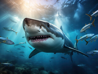 Shark in its Natural Habitat, Wildlife Photography, Generative AI