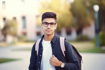 Obraz premium Handsome student portrait. Generate Ai