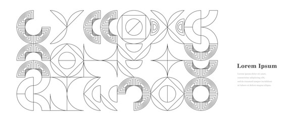 幾何学 抽象 レトロ バウハウス 背景 透過