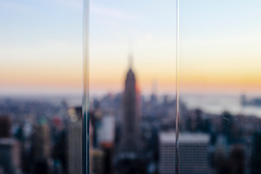 USA, New York State, New York City, Midtown Manhattan seen through window
