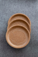 Biodegradable disposable cookware made from wheat bran. Eco cookware