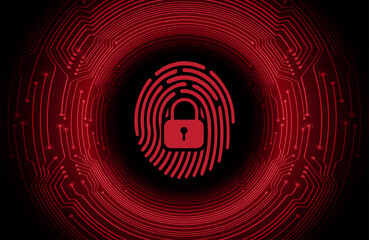 Finger print network cyber security background.