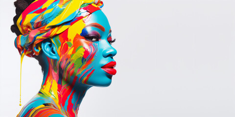 Bright female portrait in colors of kwanzaa holiday