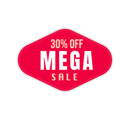 Red sale label, label with sale, Label Sale 30%