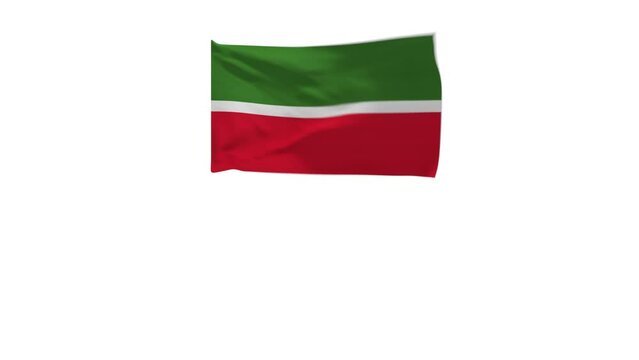 3D rendering of the flag of Tatarstan waving in the wind.