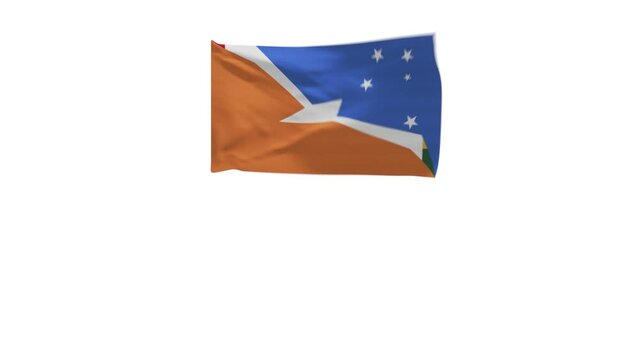 3D rendering of the flag of Tierra del Fuego waving in the wind.