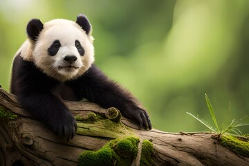 Obraz premium giant panda eating bamboo