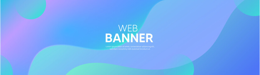 Abstract blue background with wave, Blue banner