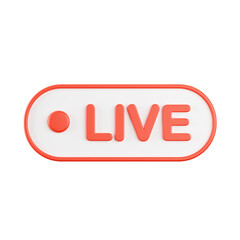 3d rendering of live streaming icon.