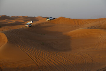 Fototapeta na wymiar desert tour sunset