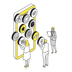 アイソメトリック_シンプル_マーケティングのイメージイラスト