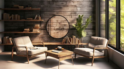Modern Interior Design, 3D Render, 3D Illustration