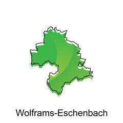 Map of Wolframs Eschenbach design template, vector illustration of Map Germany on white background