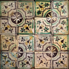Background of vintage ceramic tiles. - obrazy, fototapety, plakaty