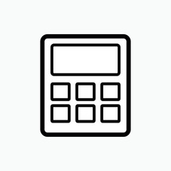 Calculator Icon. Mathematics, Accounting. Count, Calculate Symbol. Applied for Design, Presentation, Website or Application Elements - Vector.   