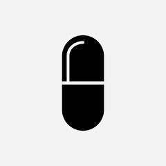 Capsule Icon - Vector Illustration In Glyph Style for Design and Websites, Presentation or Application.