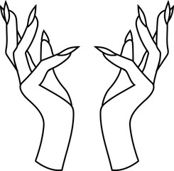 Woman Witch hands with mystical magic