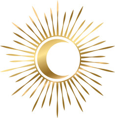 Sun and Moon celestial mystic esoteric magic elements .