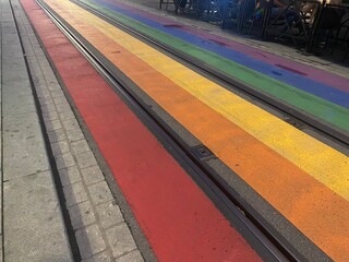 Tramway rails in Oslo, Norway