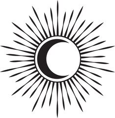 Sun and Moon celestial mystic esoteric magic elements .