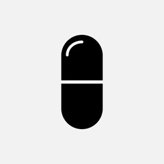 Capsule Icon - Vector Illustration In Glyph Style for Design and Websites, Presentation or Application.