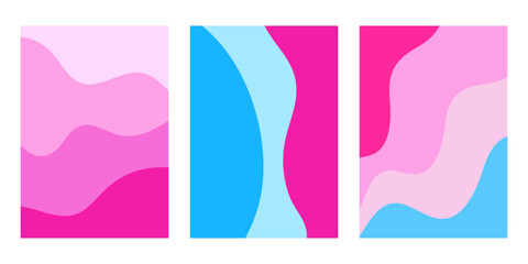 Pink Blue Gradient Abstract Vector Backgrounds Set