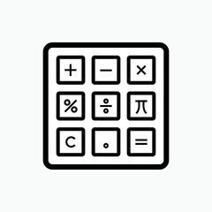 Calculator Icon. Automatic Calculate Tool Symbol - Vector. 