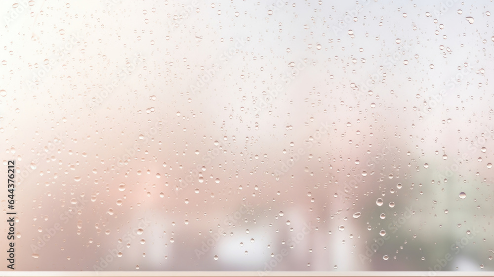 Poster this minimalistic abstract background presents a view of a window covered in raindrops, with soft na