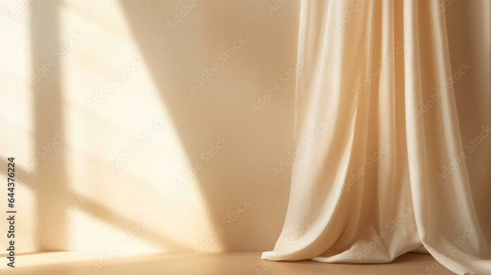 Poster this scene showcases a minimalistic abstract background, with warm sunlight streaming through a curt