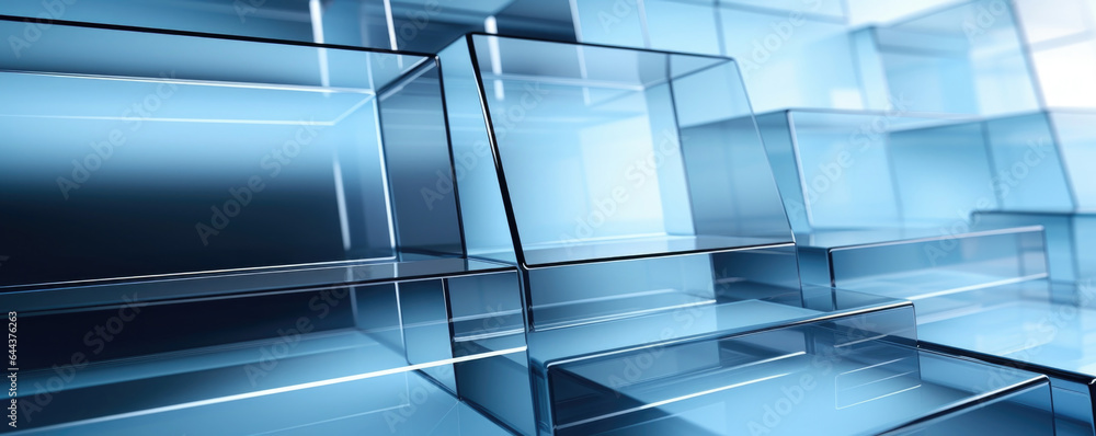 Aufkleber a modern and sophisticated abstract background with a mix of cool blues and sleek metallic grays. th