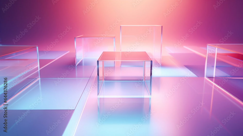 Poster a minimalist, futuristicinspired background featuring a plexiglass surface with a geometric design. 