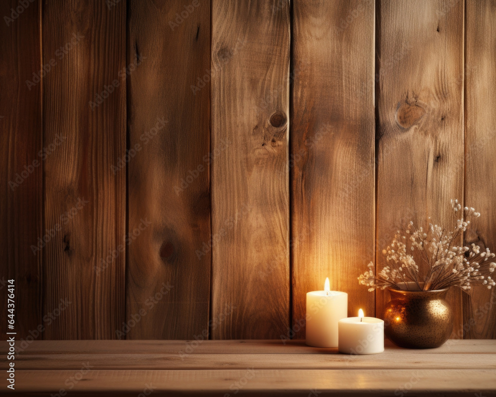 Poster a rustic wood backdrop illuminated by a soft, golden light streaming in from the window. the light r