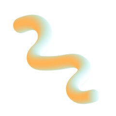 Fototapeta premium 3D Gradient Squiggly Line Shape
