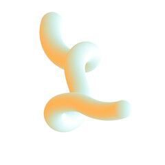 3D Gradient Squiggly Line Shape
