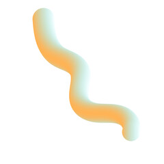 Fototapeta premium 3D Gradient Squiggly Line Shape