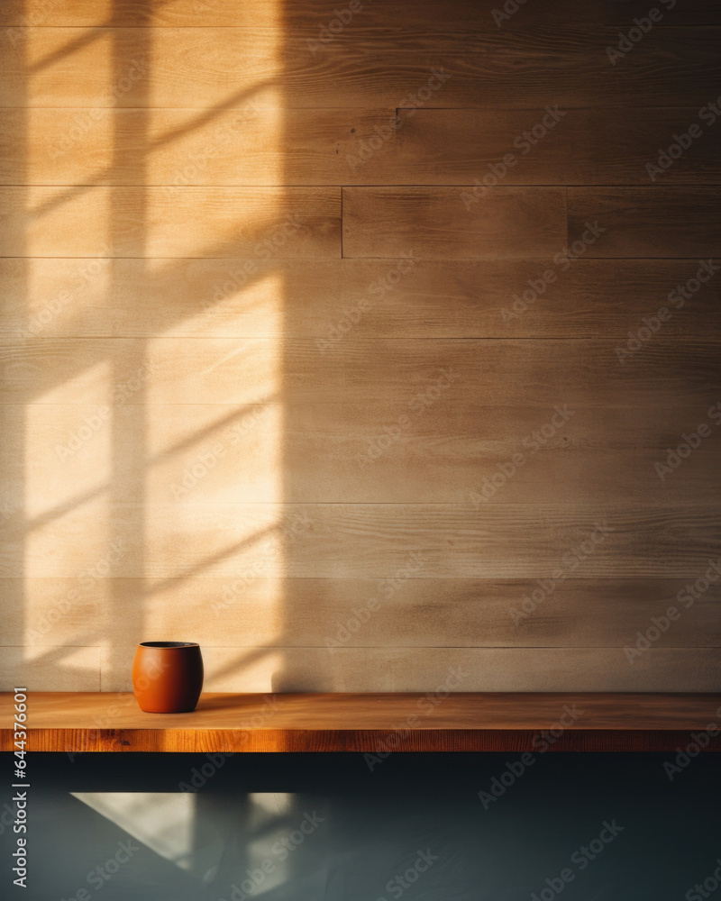 Poster this scene depicts a minimalistic abstract background with a window providing gentle light and casti