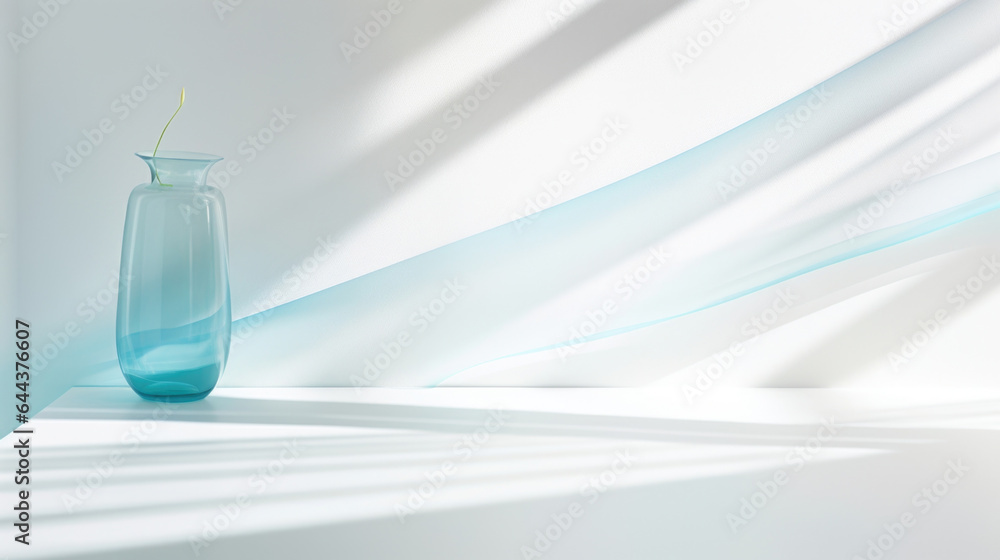 Poster this scene depicts a minimalistic abstract background with gentle light streaming through a modern g