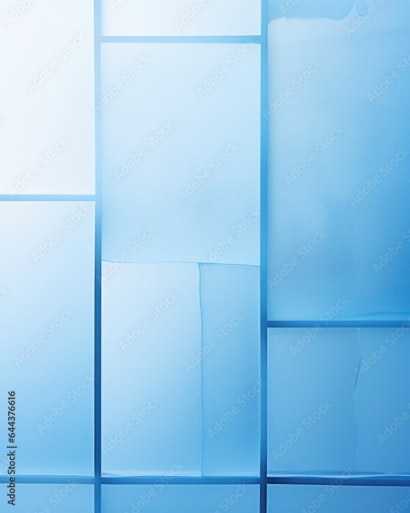 Poster a minimalist abstract background in shades of blue, capturing the cool tones of a winter afternoon, 
