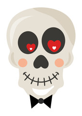 Cute halloween skull isolated on white